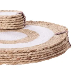 TUMERIC - Set van 12 placemats en onderzetters - Natuurlijk - Jute
