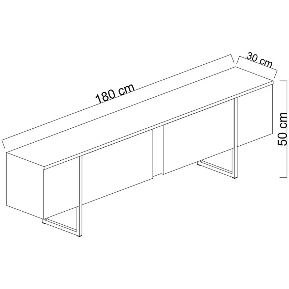 Tv-Meubel Luxe Melamine Antraciet Zwart