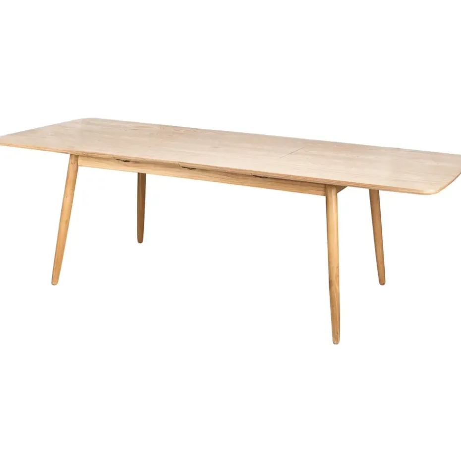 Uitschuifbare rechthoekige eettafel voor 6-8 personen van bruin
