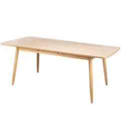 Uitschuifbare rechthoekige eettafel voor 6-8 personen van bruin