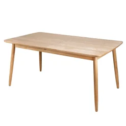 Uitschuifbare rechthoekige eettafel voor 6-8 personen van bruin