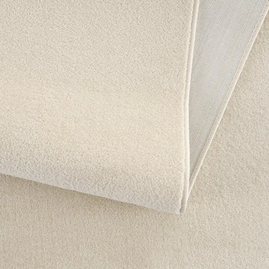 Uni Effen Laagpolig Vloerkleed Modern Creme - 200x290 CM