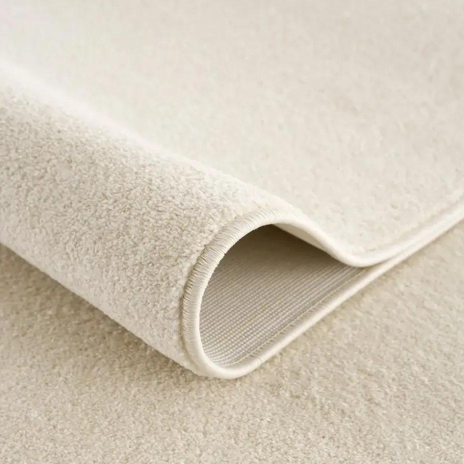 Uni Effen Laagpolig Vloerkleed Modern Creme - 300x400 CM