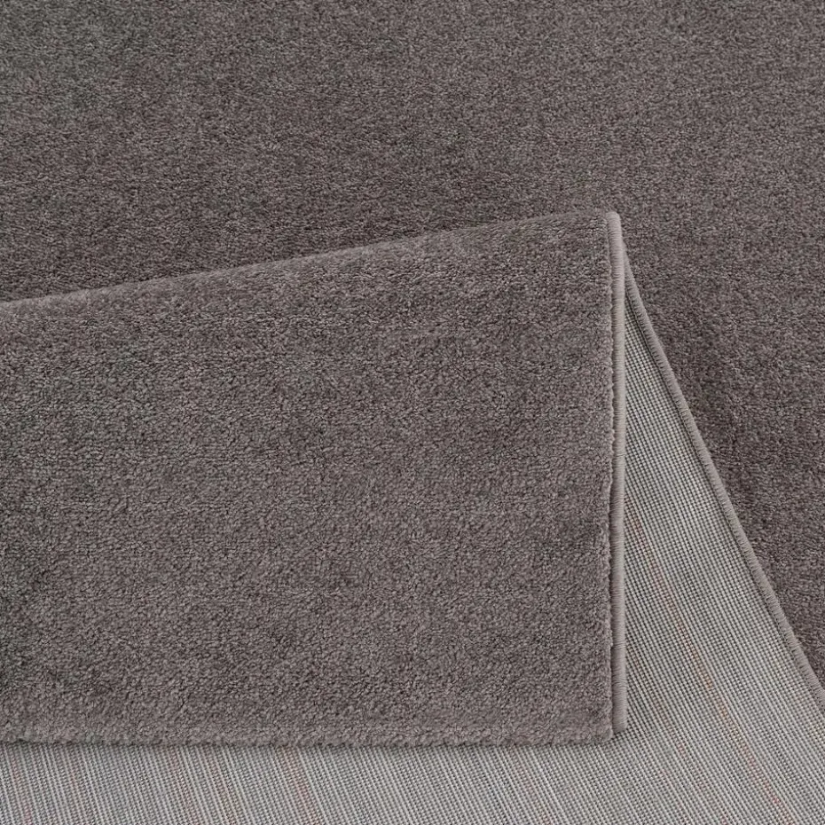 Uni Effen Laagpolig Vloerkleed Modern Grijs - 240x340 CM