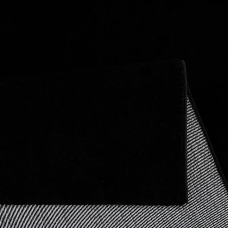 Uni Effen Laagpolig Vloerkleed Modern Zwart - 200x290 CM