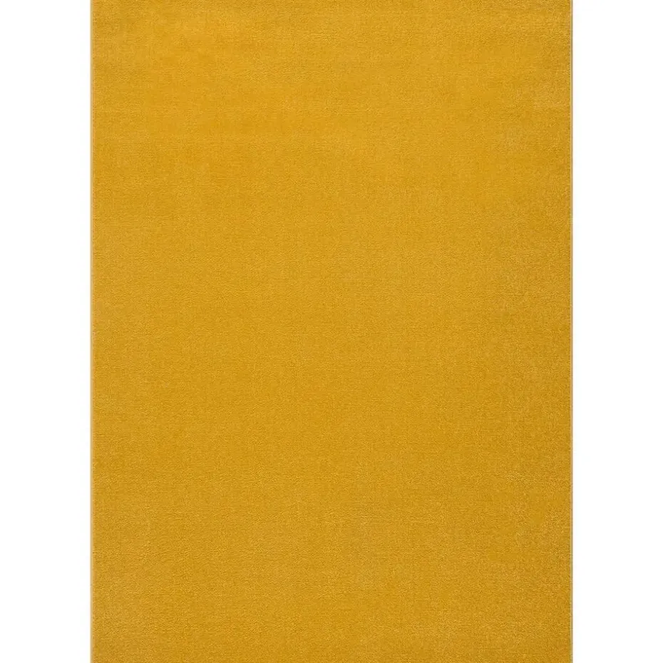 Uni Effen Laagpolig Vloerkleed Modern Geel - 120x170 CM