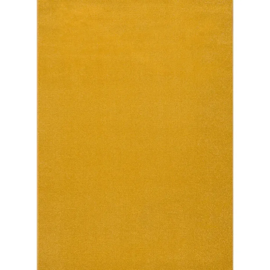 Uni Effen Laagpolig Vloerkleed Modern Geel - 140x200 CM