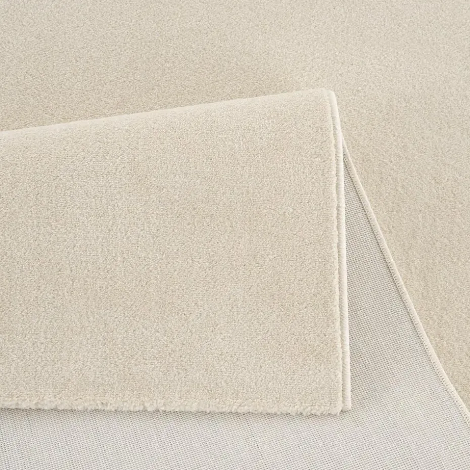 Uni Effen Laagpolig Vloerkleed Modern Creme - 140x200 CM