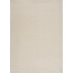 Uni Effen Laagpolig Vloerkleed Modern Creme - 250x250 CM Vierkant