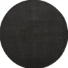Uni Rond Effen Laagpolig Vloerkleed Modern Donker Grijs - 150 CM ROND
