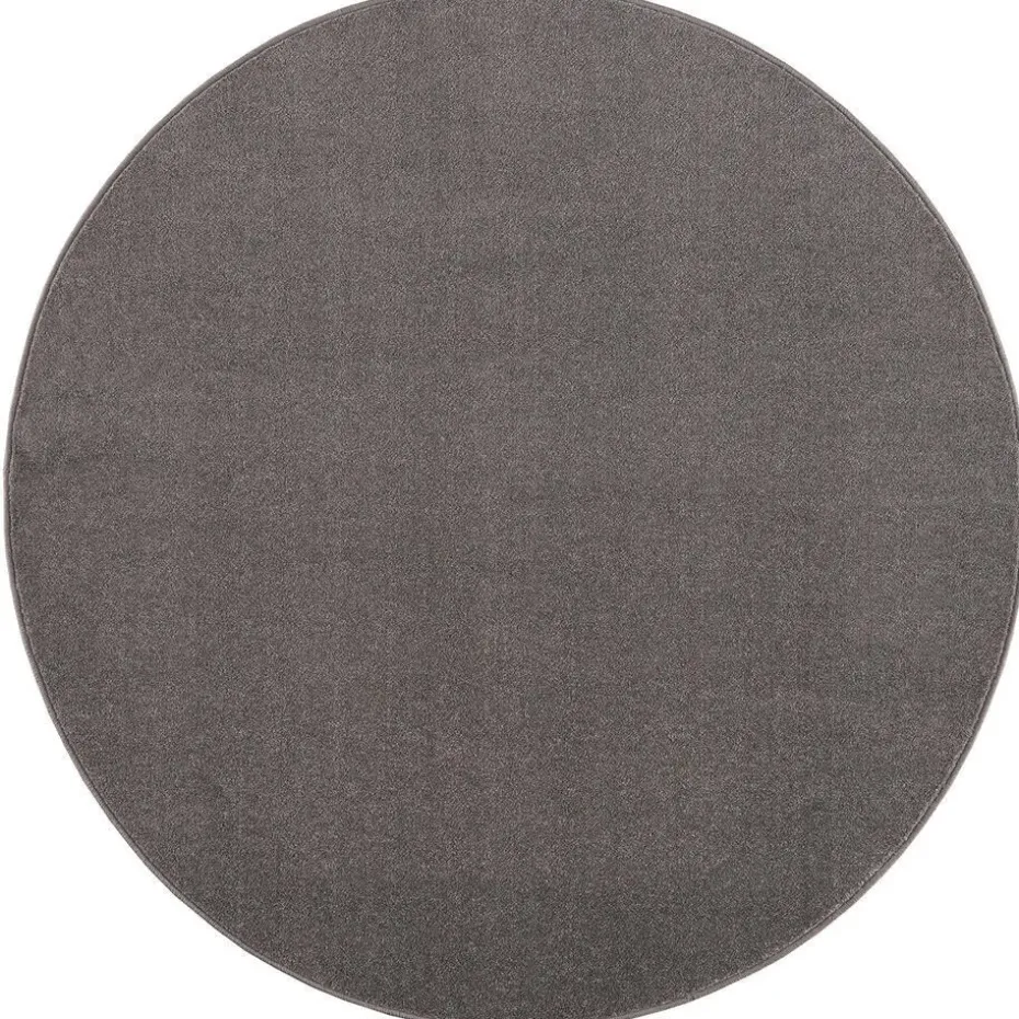 Uni Rond Effen Laagpolig Vloerkleed Modern Grijs - 300 CM ROND