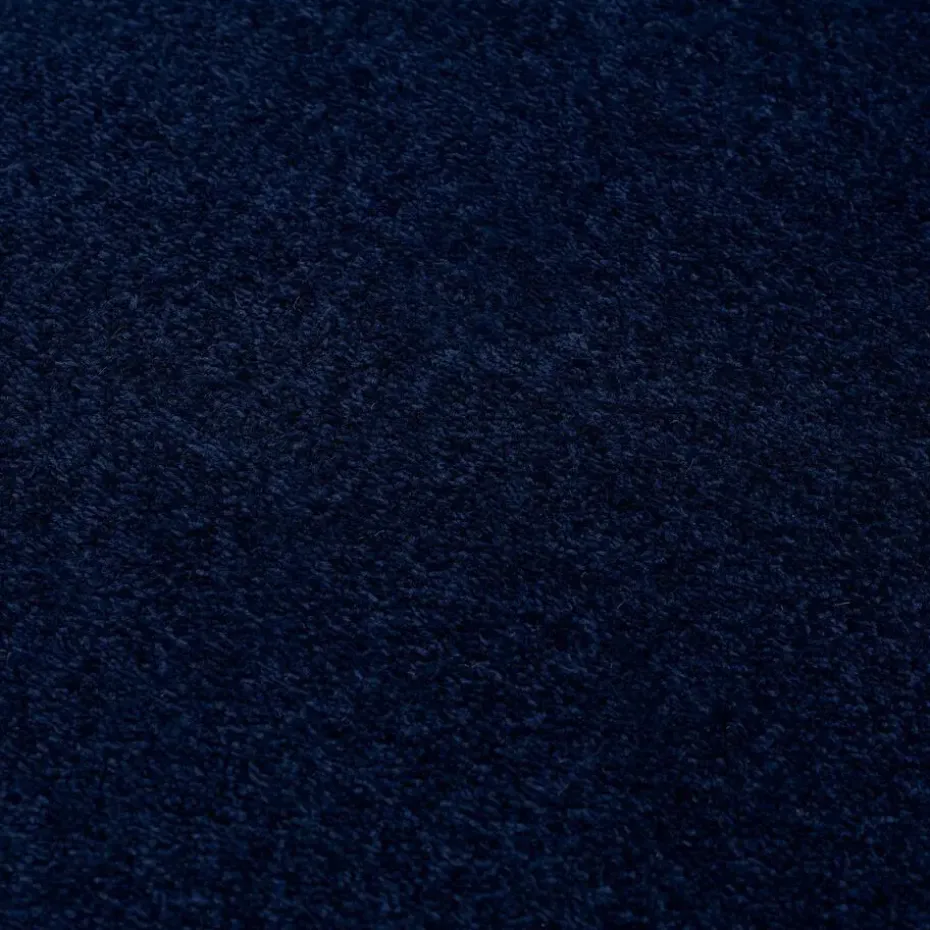 Uni Rond Effen Laagpolig Vloerkleed Modern Donker Blauw Navy - 120 CM ROND