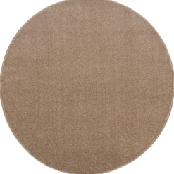 Uni Rond Effen Laagpolig Vloerkleed Modern Beige - 150 CM ROND