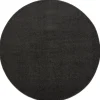 Uni Rond Effen Laagpolig Vloerkleed Modern Donker Grijs - 240 CM ROND