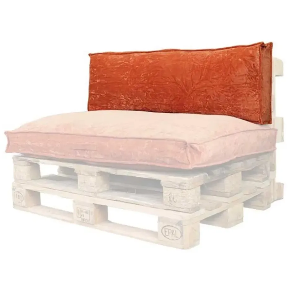 Unique Living Palletkussen Rugkussen Velours Terracotta - 120 x 40 cm