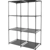 Urban Living Opbergrek - 3-laags - metaal - kunststof - zwart - 68 x 104 cm