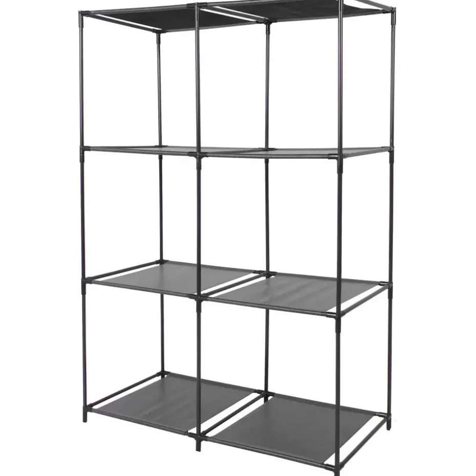 Urban Living Opbergrek - 3-laags - metaal - kunststof - zwart - 68 x 104 cm