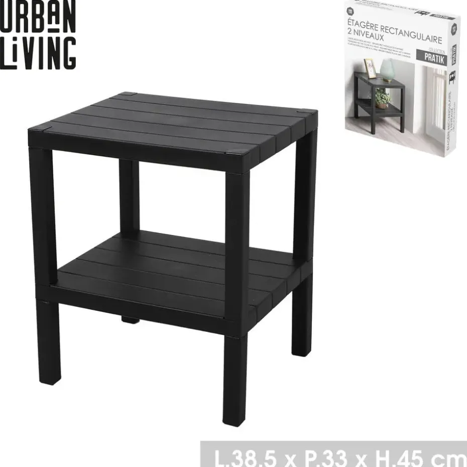 Urban Living Opbergrek - zwart - kunststof - 39 x 33 x 45 cm