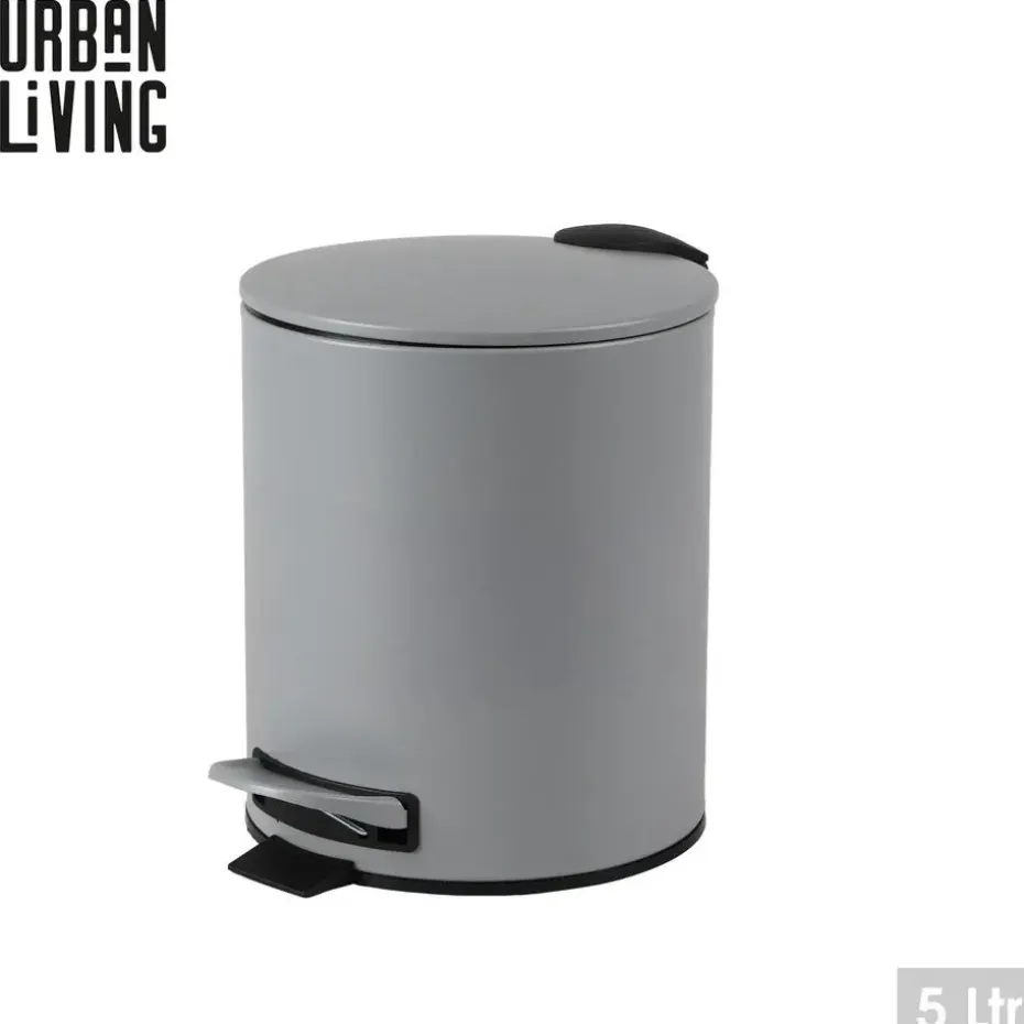 Urban Living Pedaalemmer Toulon - betongrijs - 5L - metaal