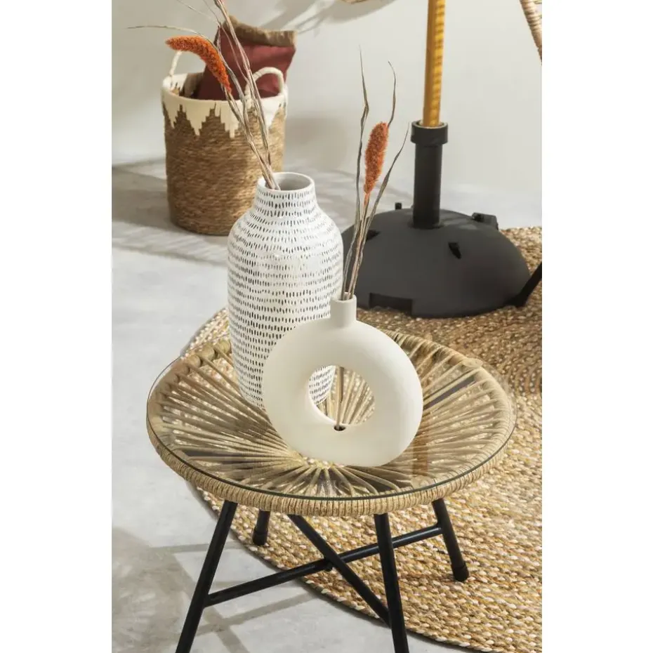 Vaas Lotus - off-white - keramiek - 22x20x6 cm
