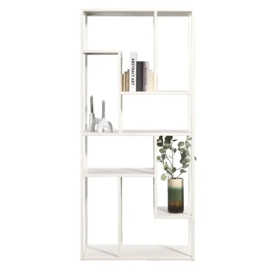 Vakkenkast Stan - zand - metaal - 188x85x35 cm