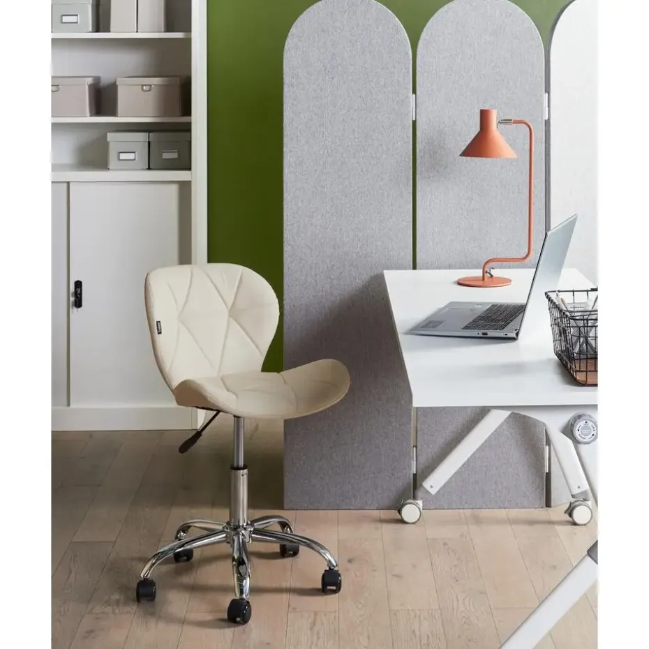VALETTA - Bureaustoel - Beige - Kunstleer