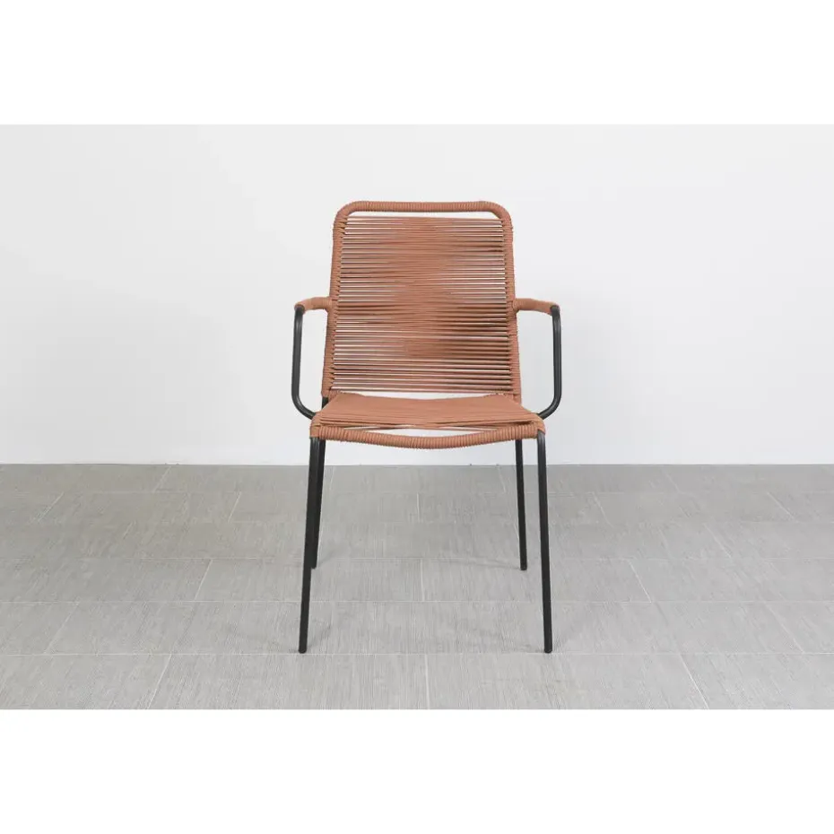 VDG Denver rope stapelbare tuinstoel Terracotta