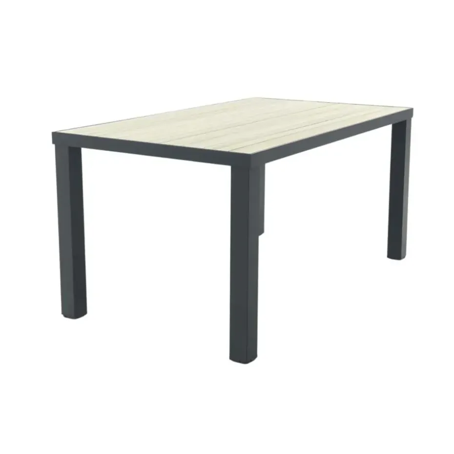 VDG Nola tuintafel 160x90 cm. - Antraciet/Houtlook