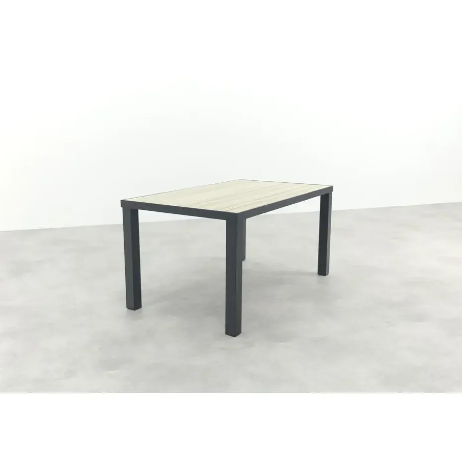 VDG Nola tuintafel 160x90 cm. - Antraciet/Houtlook