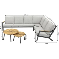 VDG Santos/Mindo loungeset - loungebank - antraciet