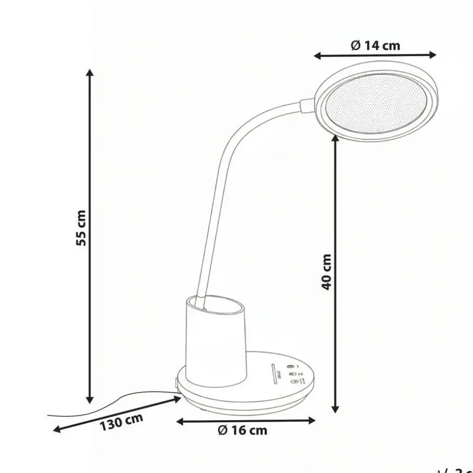 VELA - Bureaulamp LED - Lichtbeige - Synthetisch materiaal