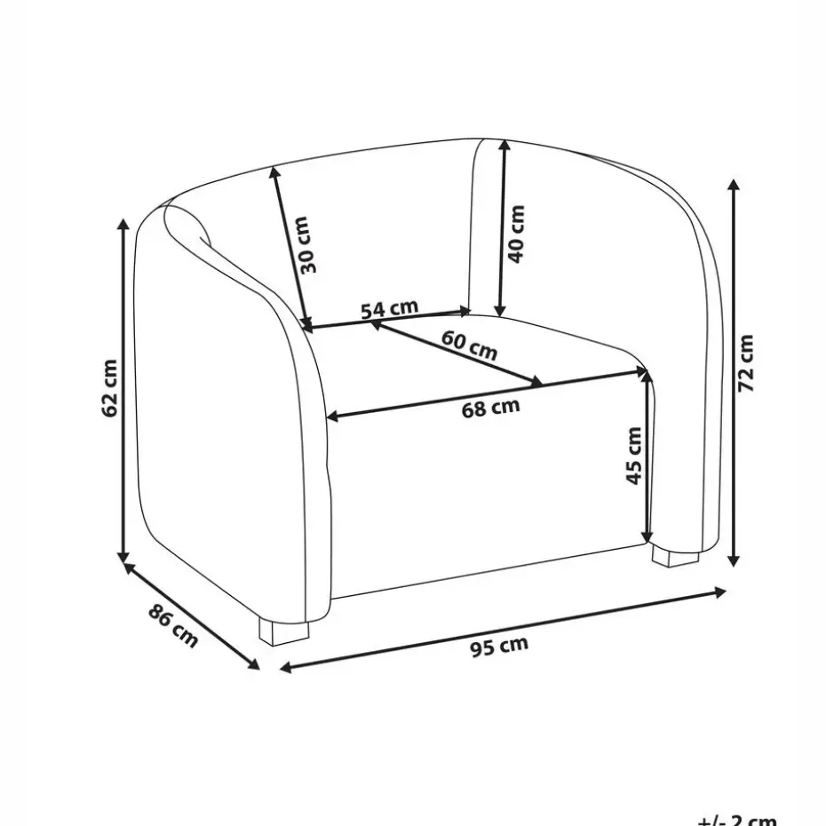 VELTADA - Fauteuil - Bruin - Fluweel