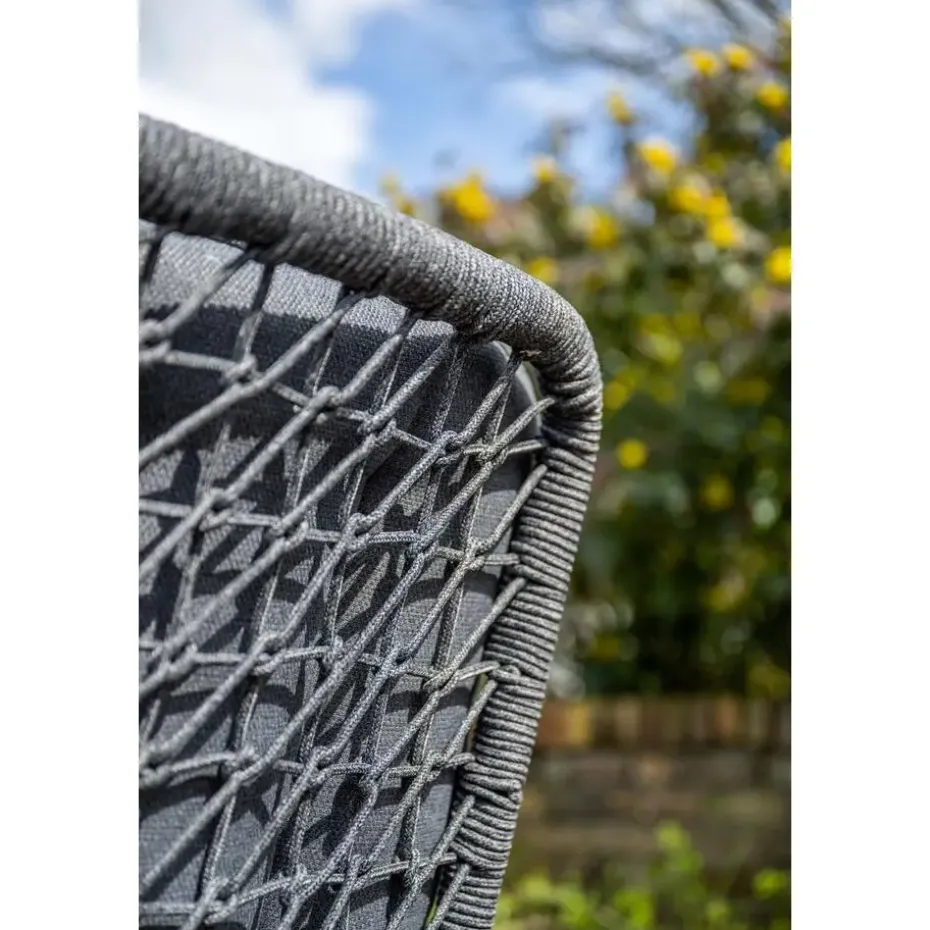 Venice dining fauteuil - carbon black - rope dark grey - mystic grey
