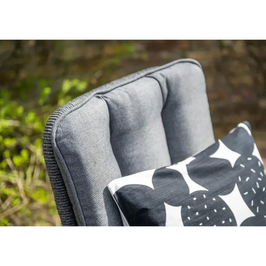 Venice dining fauteuil - carbon black - rope dark grey - mystic grey