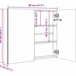 vidaXL - Badkamerkast - Antraciet - MDF