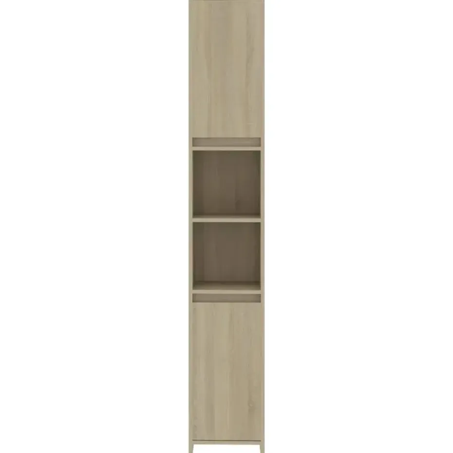 vidaXL - Badkamerkast - Bruin - Bewerkt hout - 30 x 30 x 183.5 cm