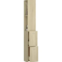 vidaXL - Badkamerkast - Bruin - Bewerkt hout
