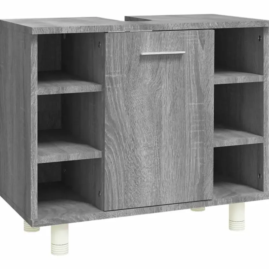 vidaXL - Badkamerkast - Grijs - Bewerkt hout