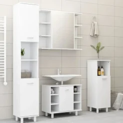 vidaXL - Badkamerkast - Wit - Bewerkt hout
