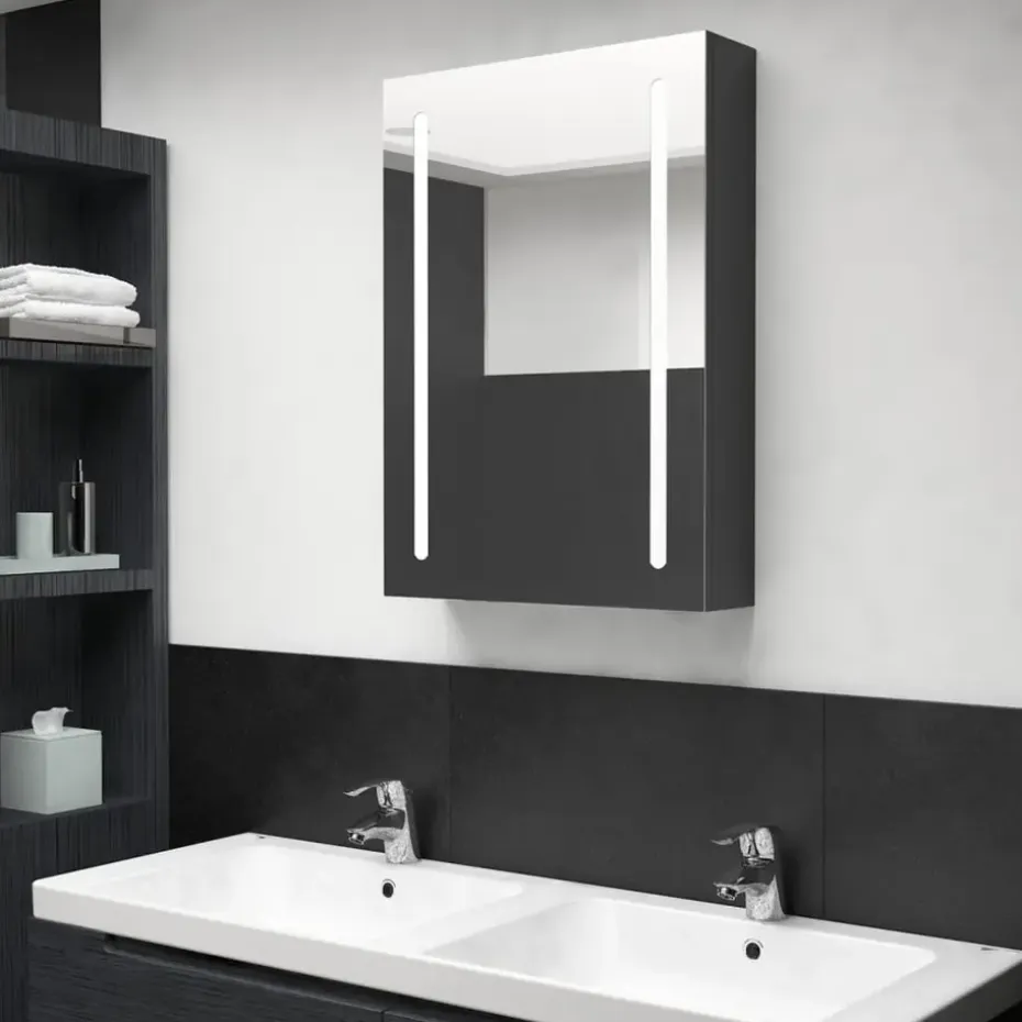 vidaXL - Badkamerkast - Zwart - MDF - 50 x 13 x 70 cm