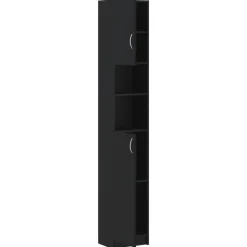 vidaXL - Badkamermeubel - Zwart - Bewerkt hout