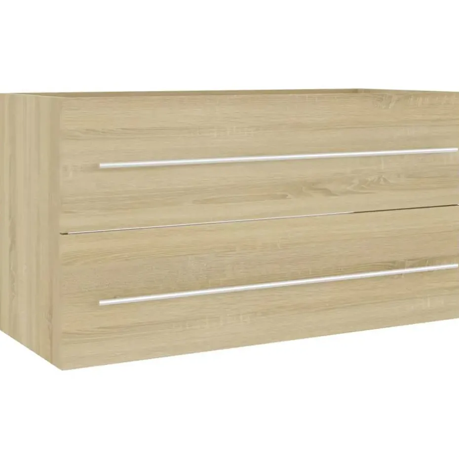 vidaXL - Badkamermeubelset - Bruin - Bewerkt hout