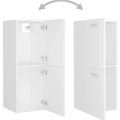 vidaXL - Badkamermeubelset - Wit - Bewerkt hout - 41 x 38.5 x 46 cm