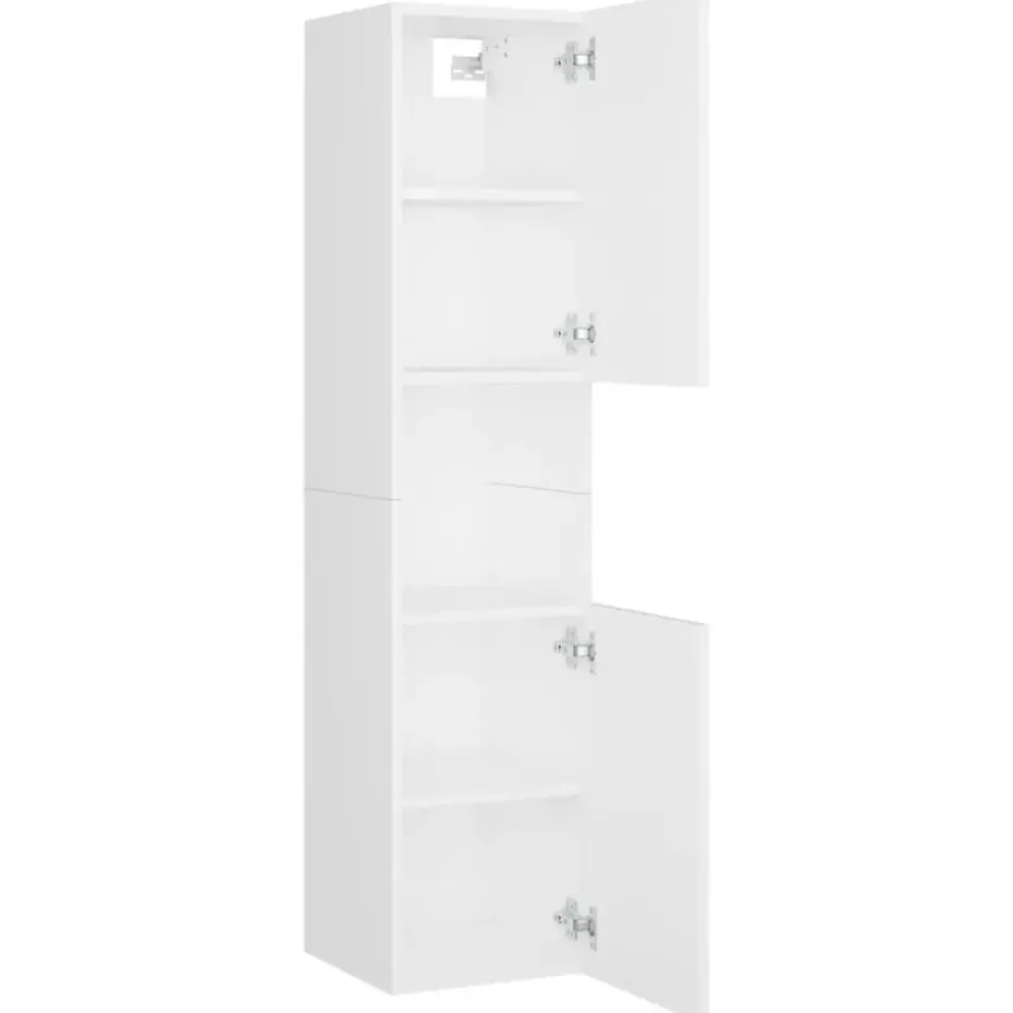 vidaXL - Badkamermeubelset - Wit - Bewerkt hout - 41 x 38.5 x 46 cm