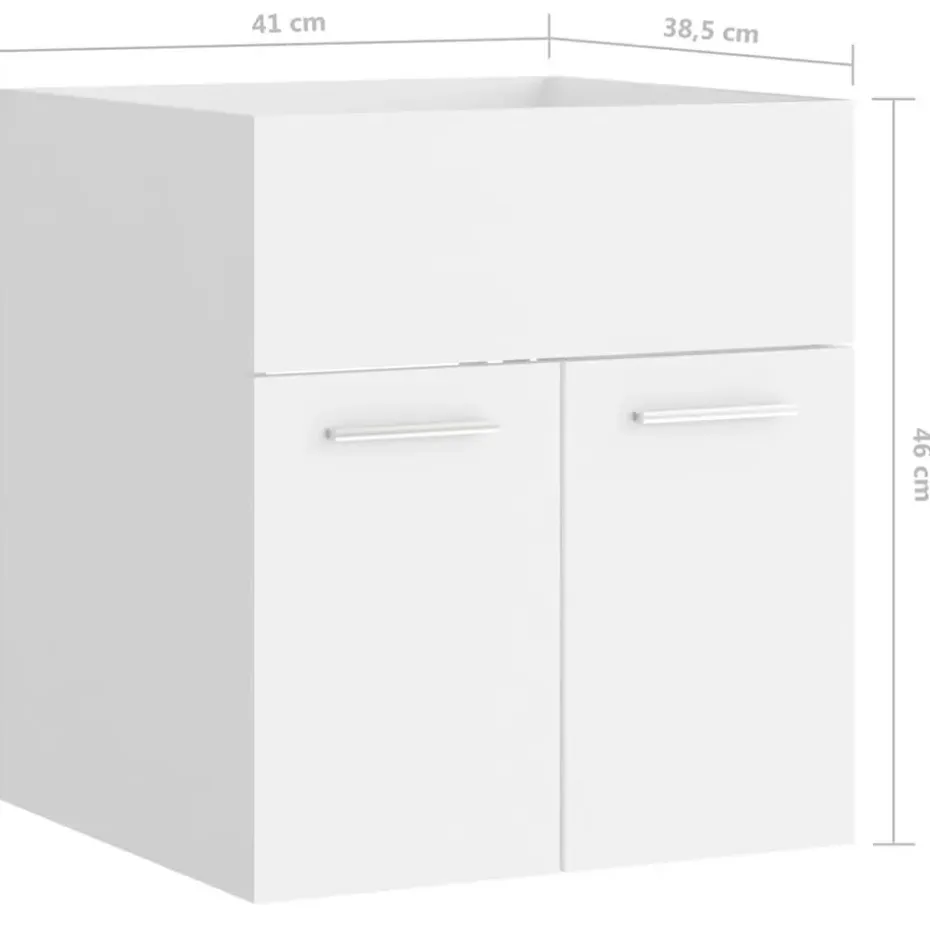 vidaXL - Badkamermeubelset - Wit - Bewerkt hout - 41 x 38.5 x 46 cm