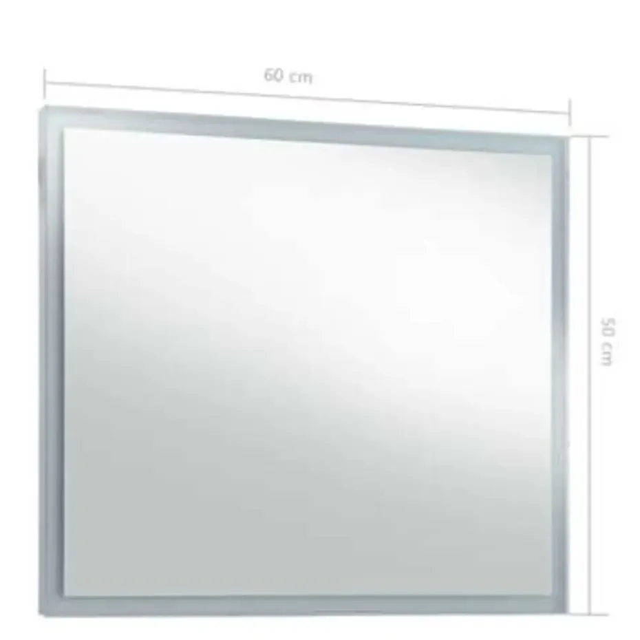 vidaXL - Badkamerspiegel - Zilver - Glas - 60 x 50 cm
