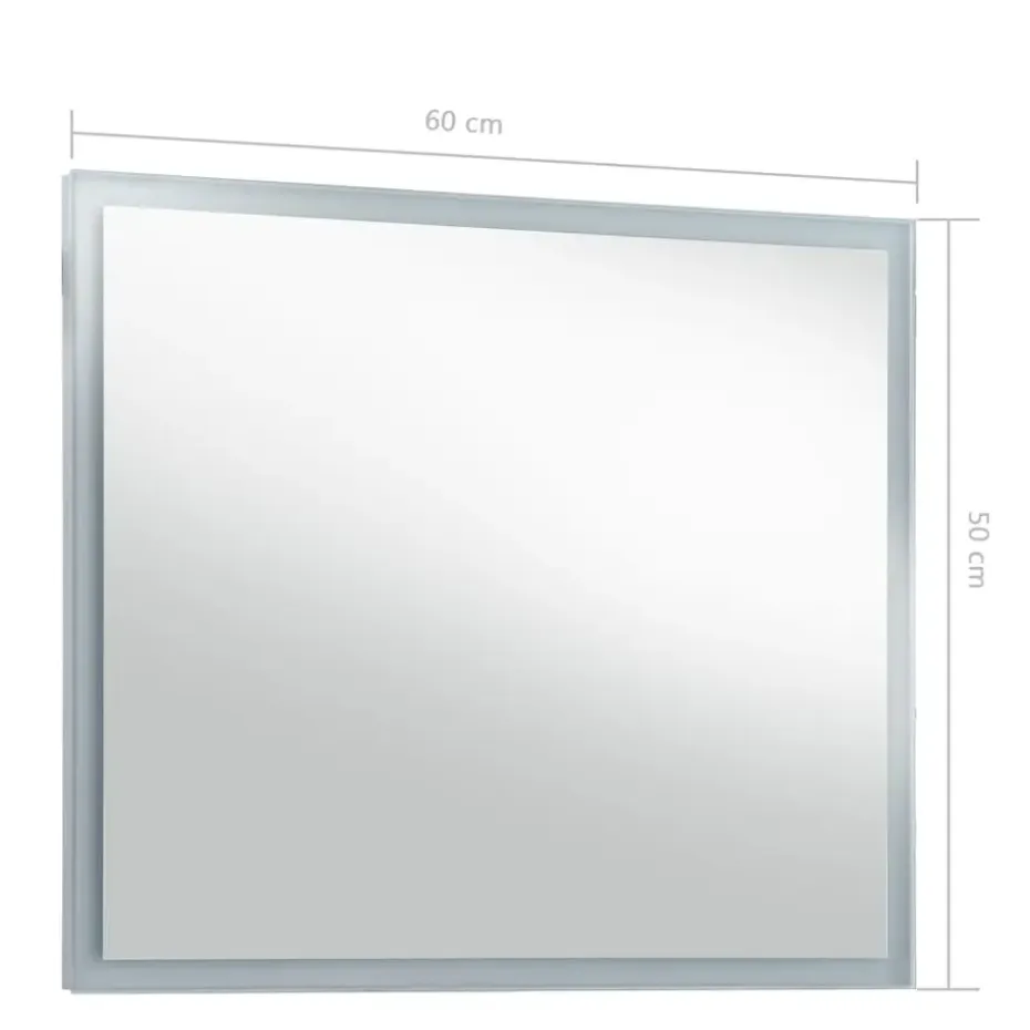 vidaXL - Badkamerspiegel - Zilver - Glas - 60 x 50 cm