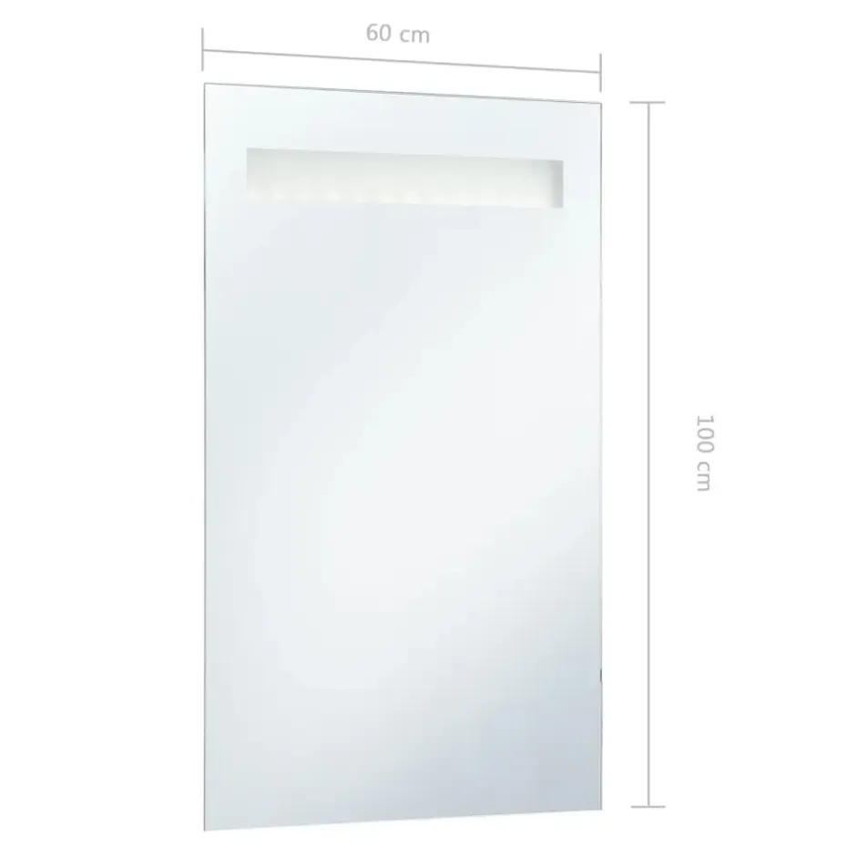 vidaXL - Badkamerspiegel - Zilver - Glas - 60 x 100 cm