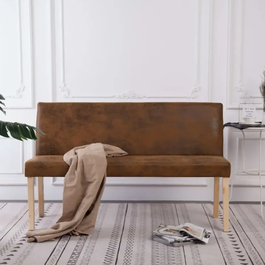vidaXL - Bank - Bruin - Kunstleer