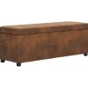 vidaXL - Bank - Bruin - Kunstleer - 116 cm